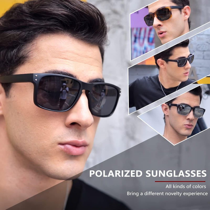 KUGUAOK Polarized Square Sunglasses For Men and Women Matte Finish Sun Glasses UV Protection Glasses - Image 2